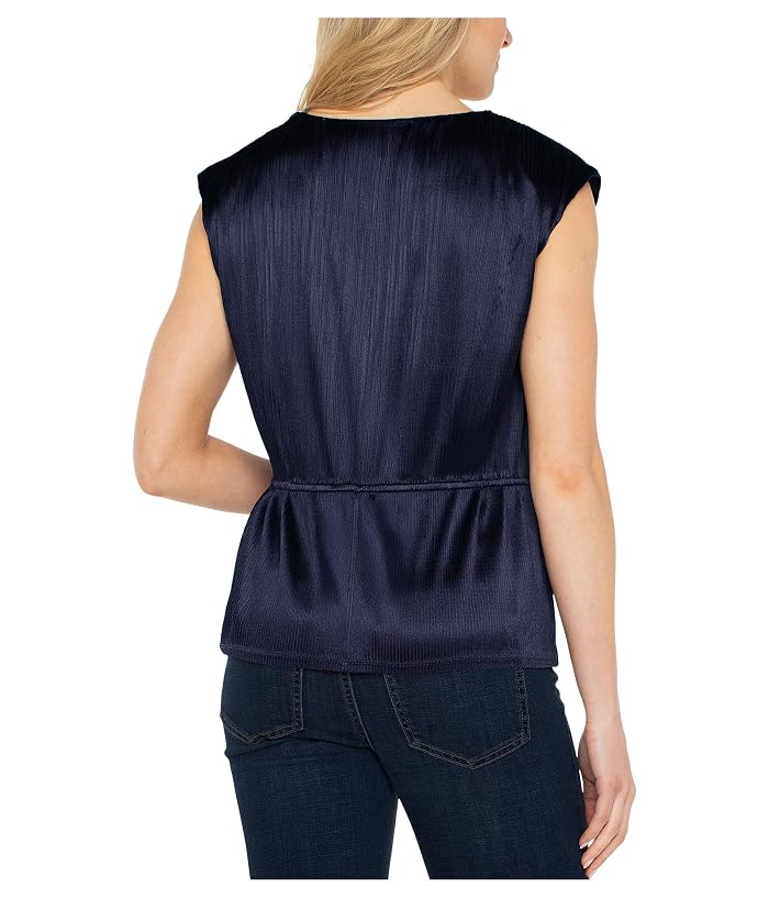 Liverpool Los Angeles Short Sleeve Dolman V-Neck Peplum Knit Top - Image 2