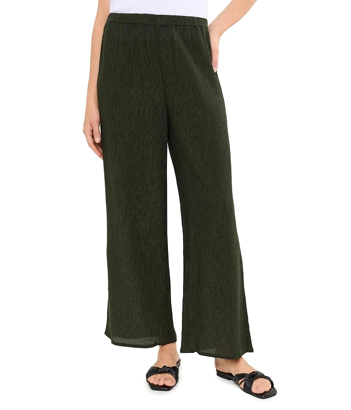 Eileen Fisher Woven Plisse Wide Ankle Pant