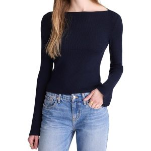 Madewell Flared-Sleeve Boatneck Sweater in Merino Wool-Silk Blend