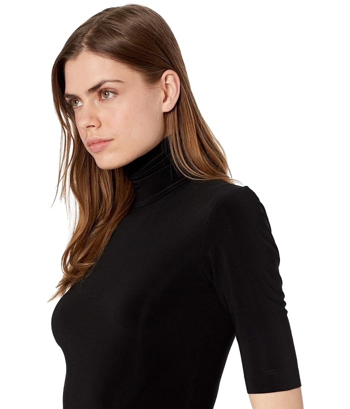 Norma Kamali Slim Fit Short Sleeve Turtle Top - Image 3