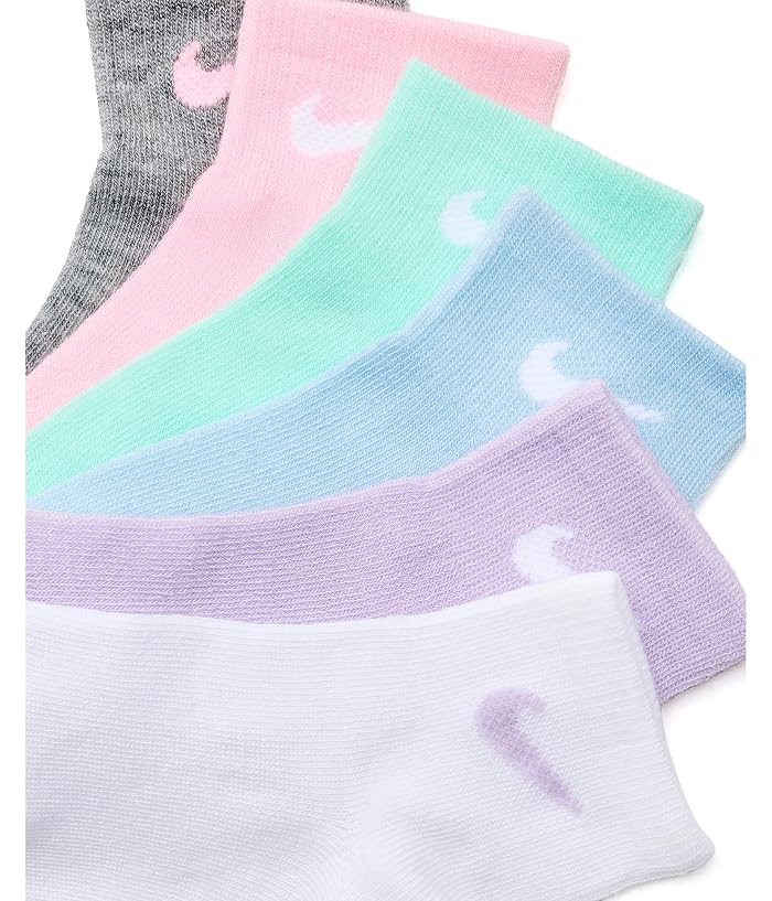 Nike Kids Metallic Swoosh 6-Pack Quarter Socks (Little Kid) - Image 2