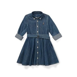 Polo Ralph Lauren Kids Belted Cotton Denim Shirtdress (Toddler/Little Kid)
