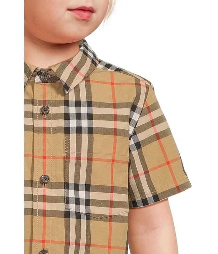Burberry Kids Owen Check Short Sleeve Shirt (Infant/Toddler) - Image 3