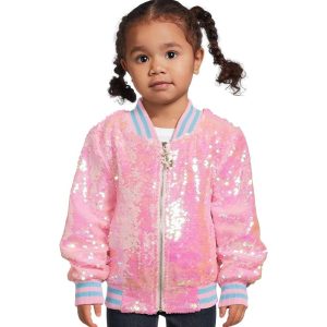 Lola and The Boys Pretty In Pink Unicorn Sequin Bomber (Toddler/Little Kid/Big Kid)