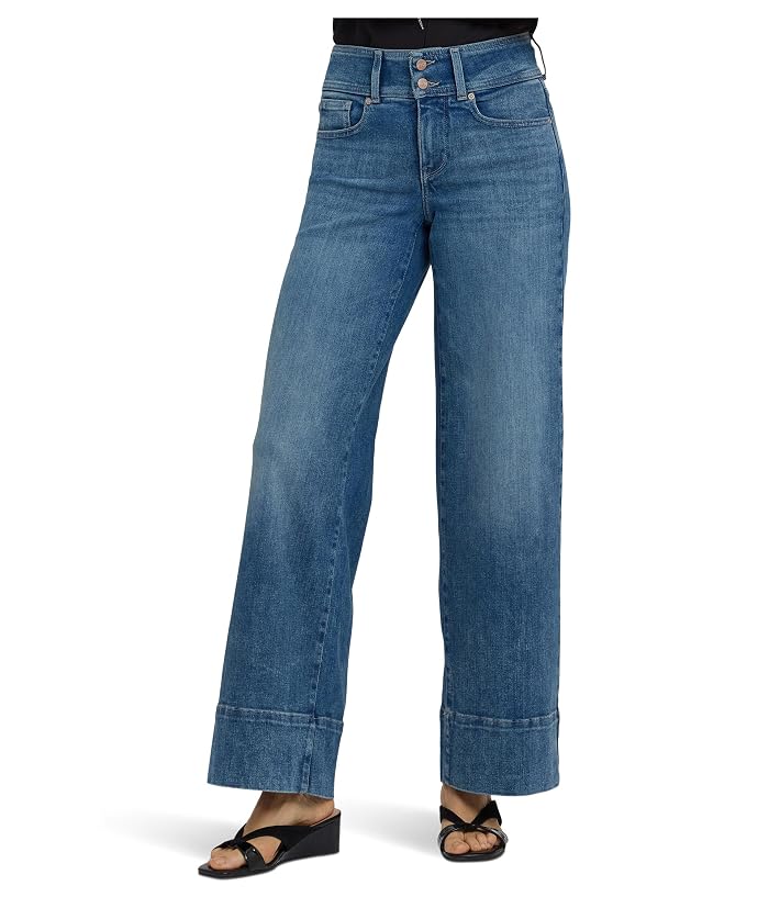 NYDJ 4" Hem Wide Leg Jeans in Breezy Palms