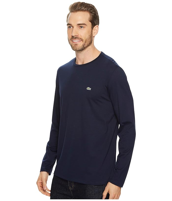 Lacoste Long Sleeve Pima Jersey Crew Neck T-Shirt - Image 2