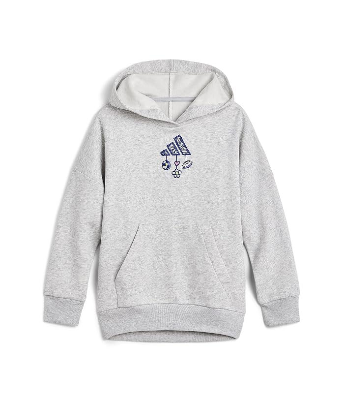 adidas Kids Front Graphic Fleece Hooded Pullover (Big Kid) - Image 4