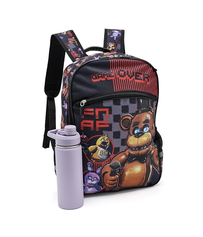 BIOWORLD Kids Five Nights Game Screen Five Piece Set Includes Backpack, Lunch Kit, Utility Case, Rubber Keychain And Carabiner - Image 3