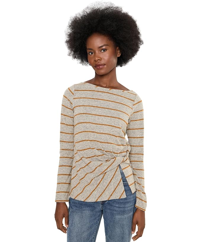 Liverpool Los Angeles Long Sleeve Boatneck Knit Top w/ Twist Detail
