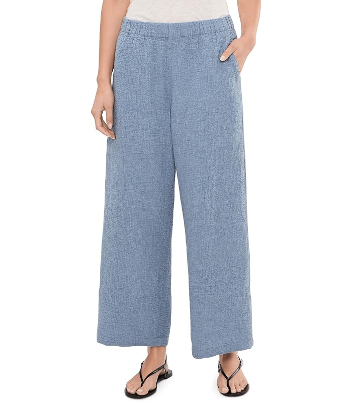 Eileen Fisher Organic Cotton Doubleweave Ankle Wide Pants
