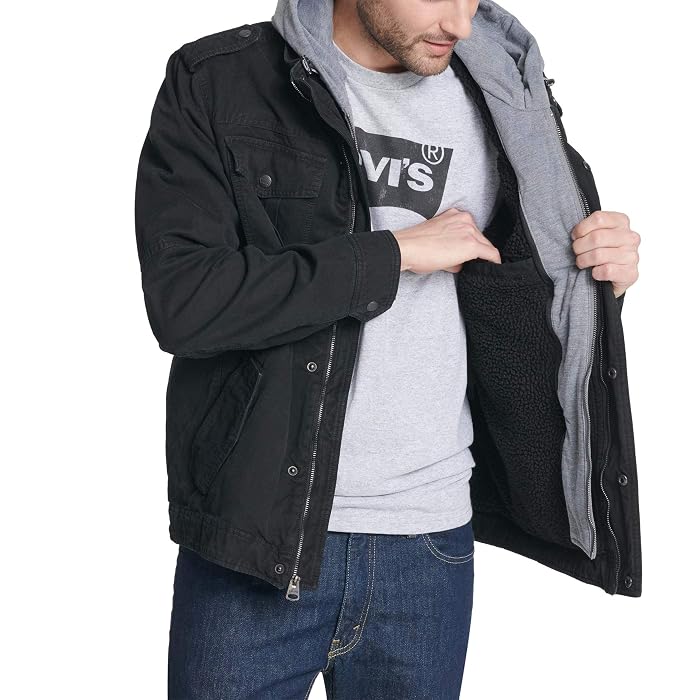 Levi's® Levi's Washed Cotton Hooded Military Jacket - Image 4