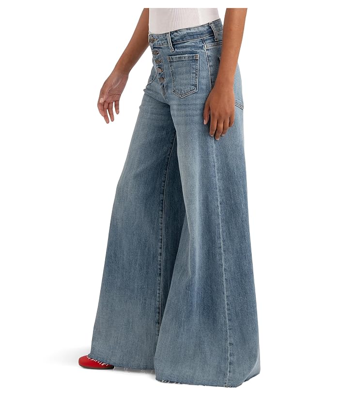 KUT from the Kloth Blake High-Rise Super Wide Leg W Patch Pockets Raw Hem - Image 2