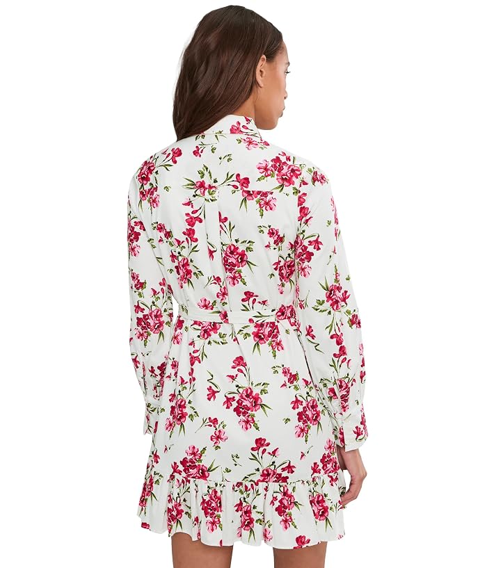 CeCe Collared Button Down Long Sleeve Ruffle Mini Dress - Image 4