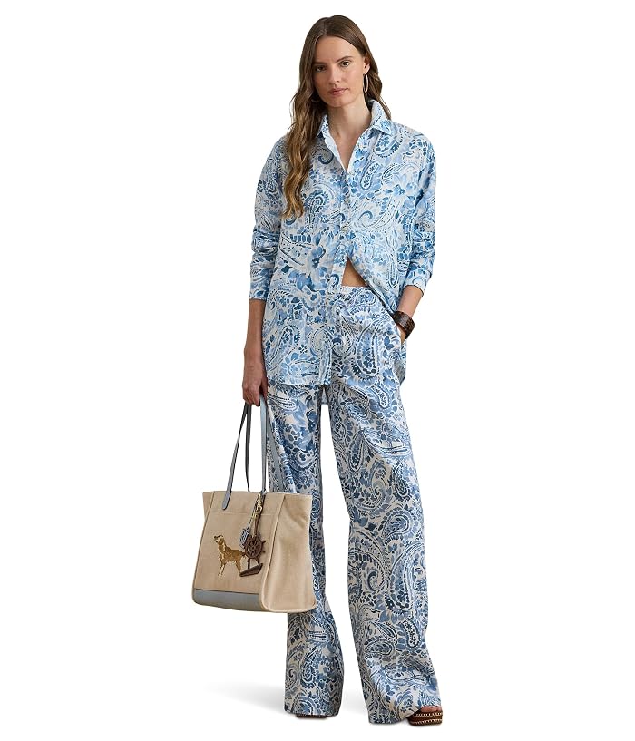 Lauren Ralph Lauren Paisley Linen Wide-Leg Pants - Image 4