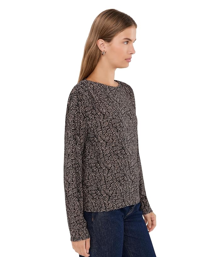Liverpool Los Angeles Long Sleeve Jewel Neck Knit Top with Shirring - Image 3