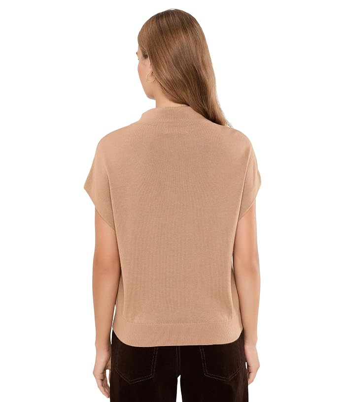 Lauren Ralph Lauren Petite Cotton-Modal Mock Neck Cap-Sleeve Sweater - Image 4