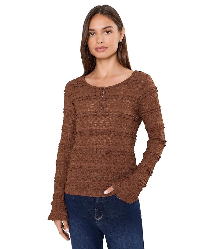 Sanctuary Lovely Lace Button Front