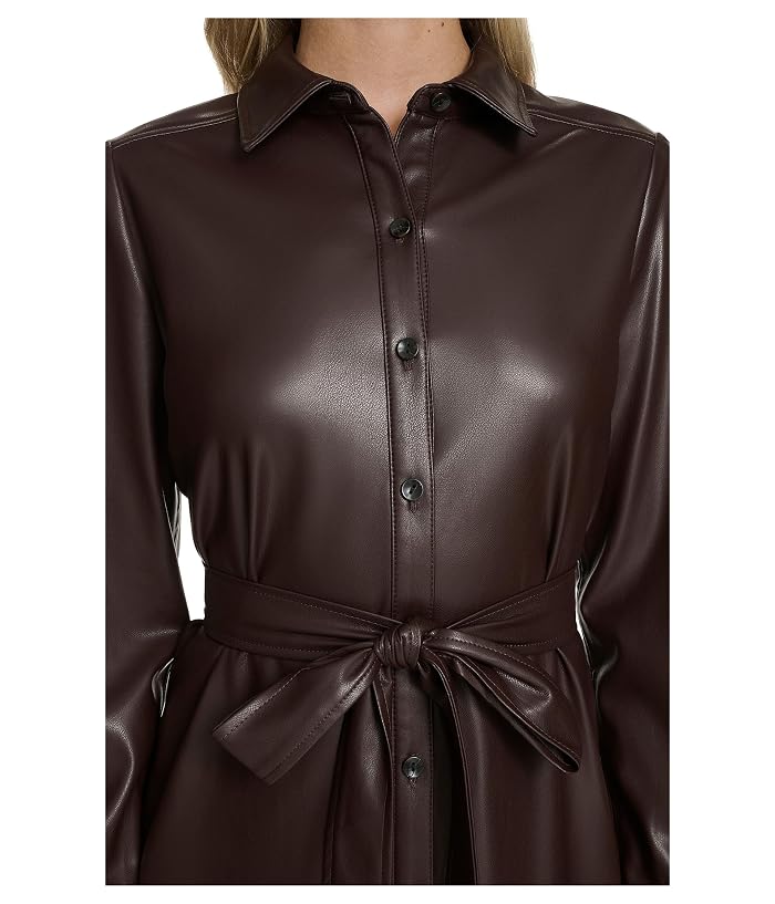 Calvin Klein PU Leather Shirtdress - Image 4