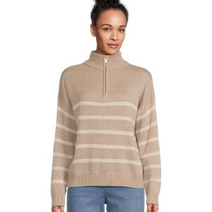 Splendid Georgie Stripe 1/4 Zip Sweater