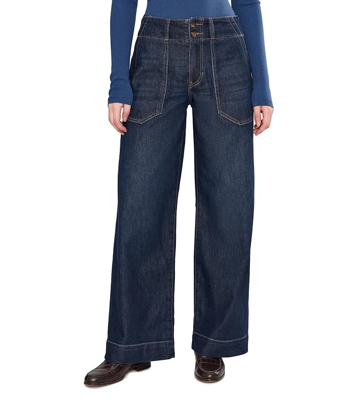 Liverpool Los Angeles Mid-Rise Patch Pocket Wide Leg Double Button Pants