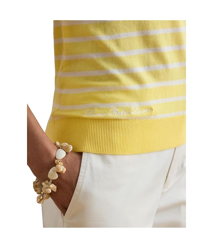 Lauren Ralph Lauren Striped Cotton Short-Sleeve Sweater - Image 4