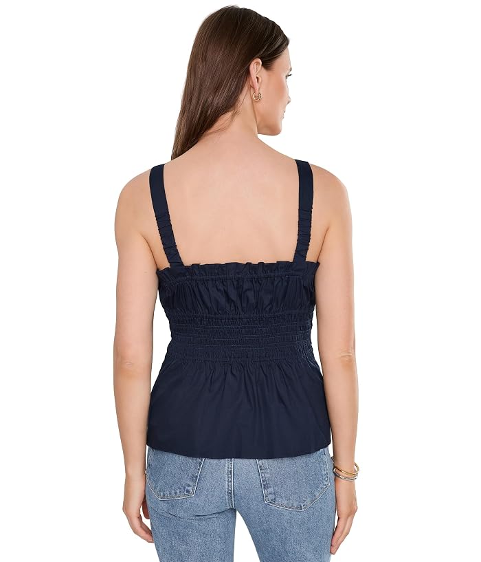 Vince Camuto Shirred Strappy Tank With Ruffle Neck - Image 4