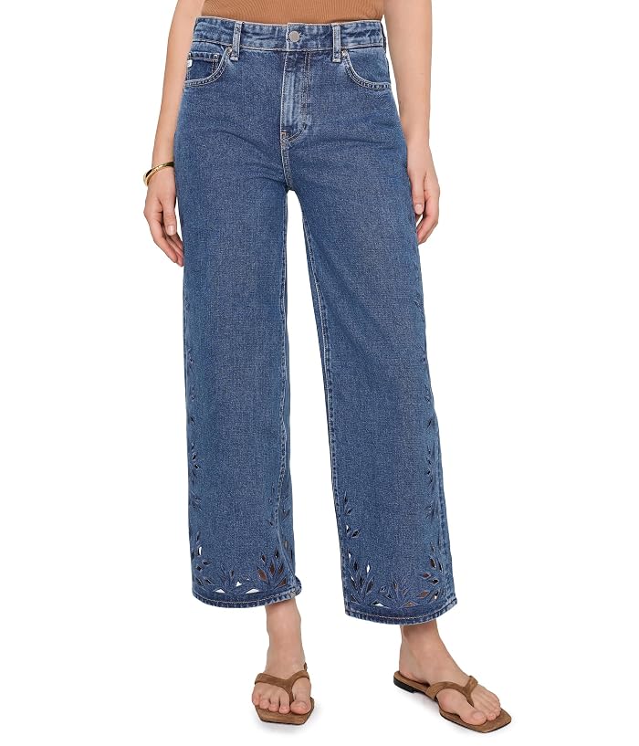 AG Jeans Saige Mid-Rise Wide Leg Crop in Malbec