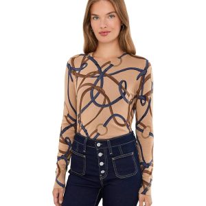 Lauren Ralph Lauren Petite Belting-Print Cotton-Modal Sweater