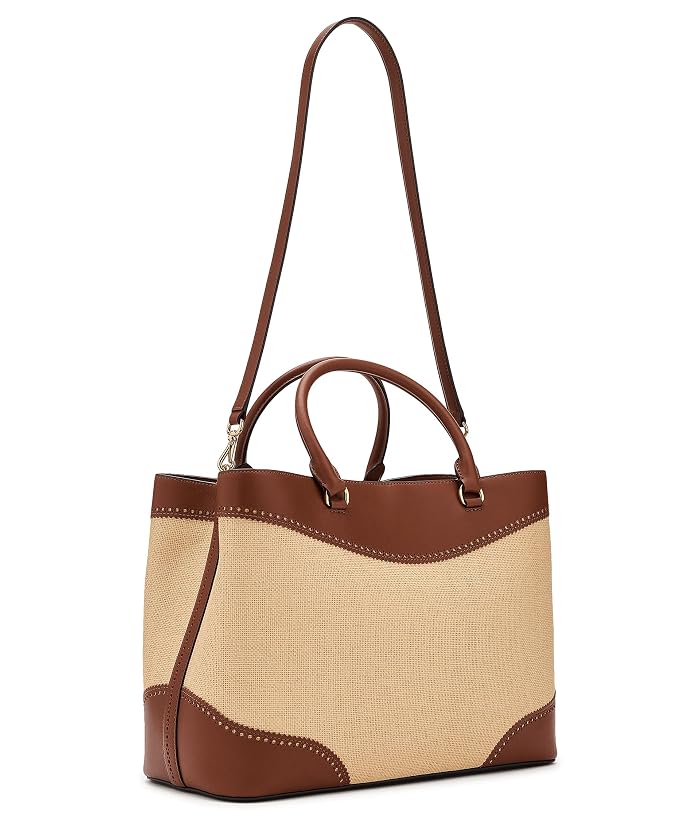Lauren Ralph Lauren Straw & Leather Large Marcy Satchel - Image 2