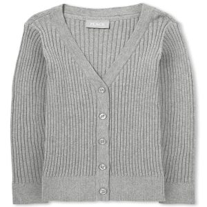 The Children's Place Girls' Uniform Ribbed Boyfriend Cardigan