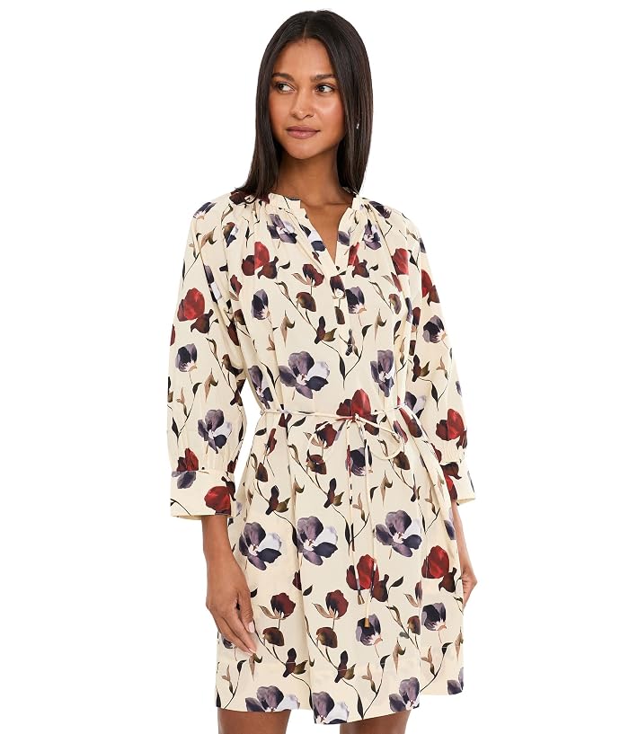Lilla P Shirred Neck Placket Dress