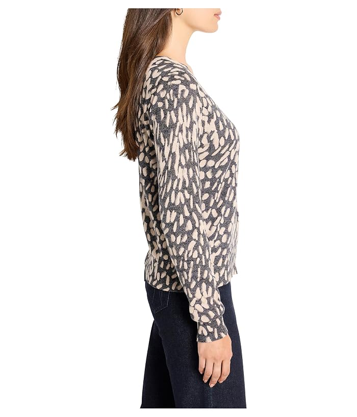 NIC+ZOE Petite Wild Dot Buttoned Up Pullover Sweater - Image 2