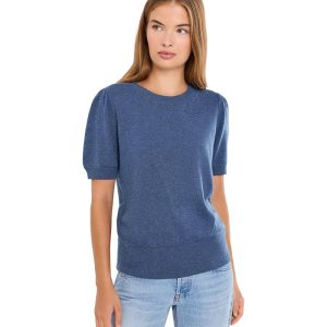 Vince Camuto Short Sleeve Puff Sleeve Crew Neck