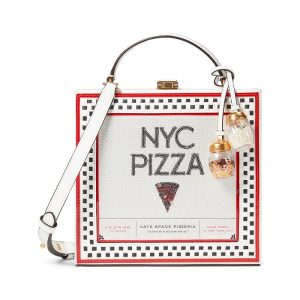 Kate Spade New York Slice Printed Spazzolato Leather 3-D Pizza Box Top-Handle