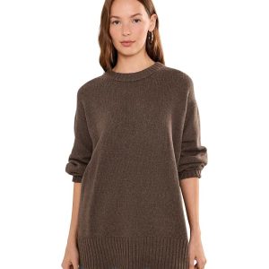 Eileen Fisher Cotton and Recycled Cashmere Crew Neck Sweater
