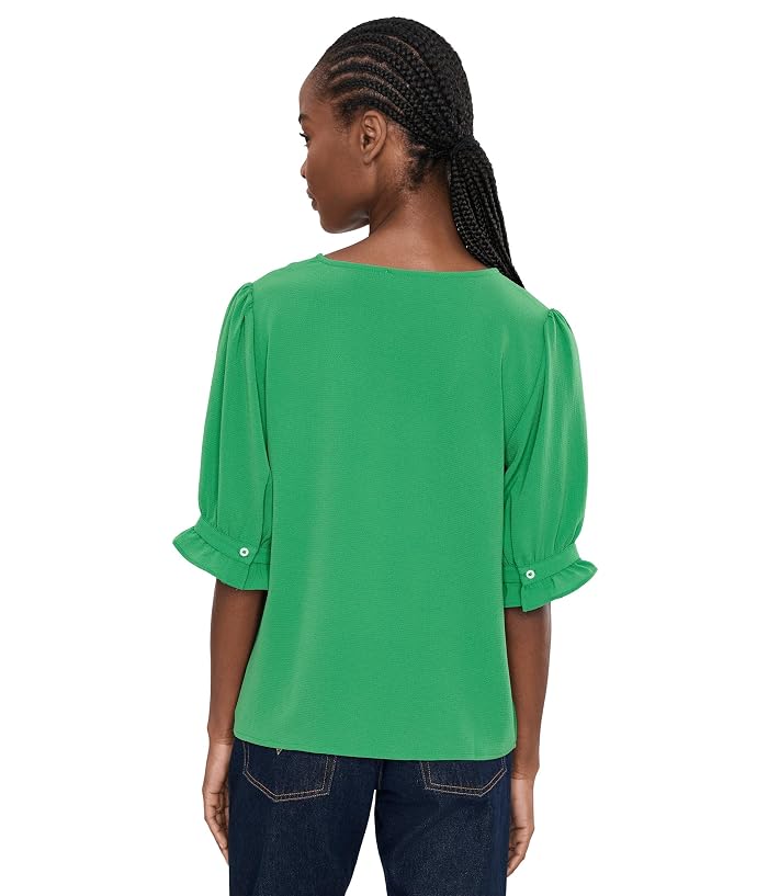 CeCe V-Neck Elbow Sleeve Top - Image 4