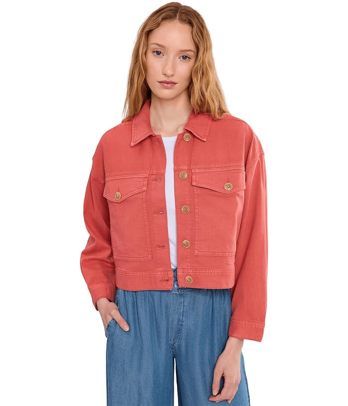 Liverpool Los Angeles Petite Oversized Cropped Denim Jacket