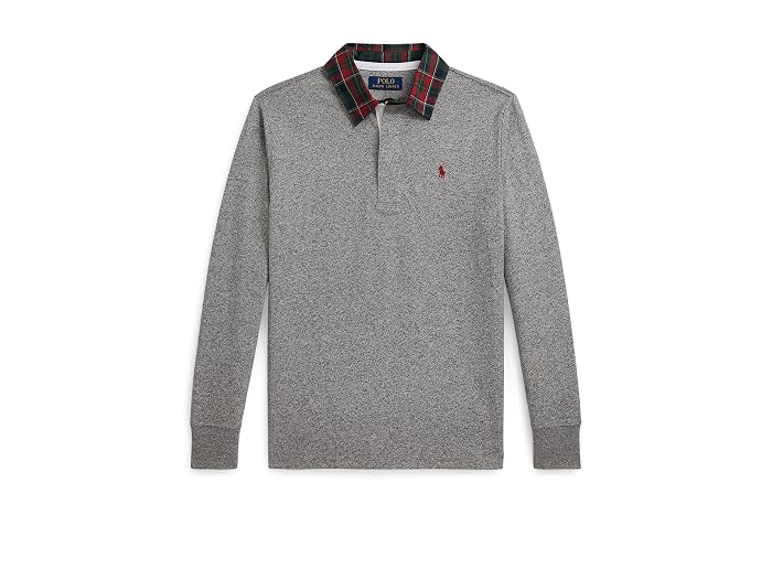 Polo Ralph Lauren Kids Plaid-Collar Cotton Jersey Rugby Shirt (Big Kid) - Image 3