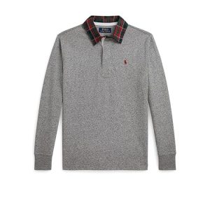 Polo Ralph Lauren Kids Plaid-Collar Cotton Jersey Rugby Shirt (Big Kid)
