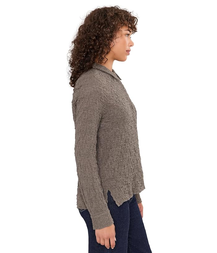 Eileen Fisher Bubble Jacquard Classic Collar Shirt - Image 3