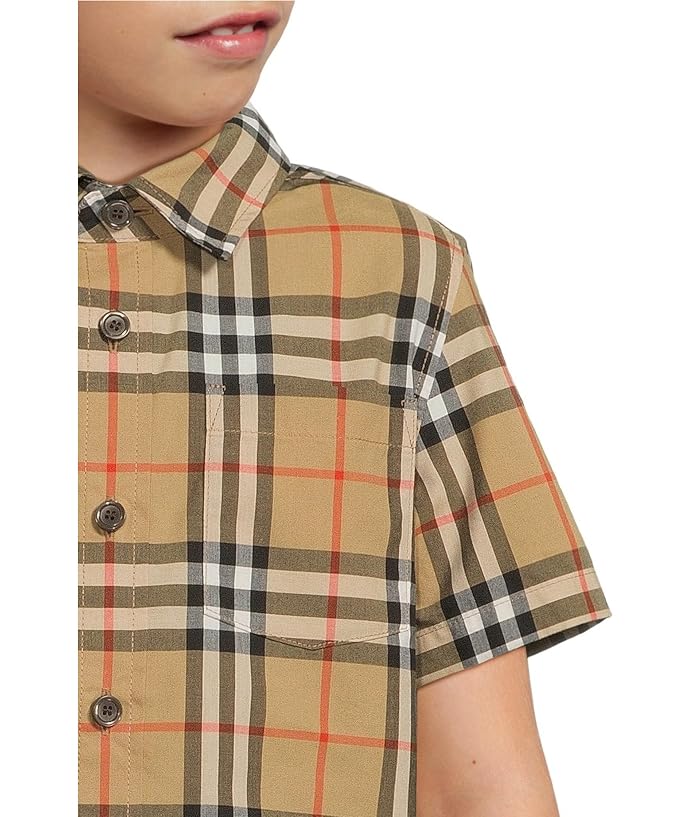 Burberry Kids Owen Short Sleeve Check Shirt (Big Kid) - Image 3