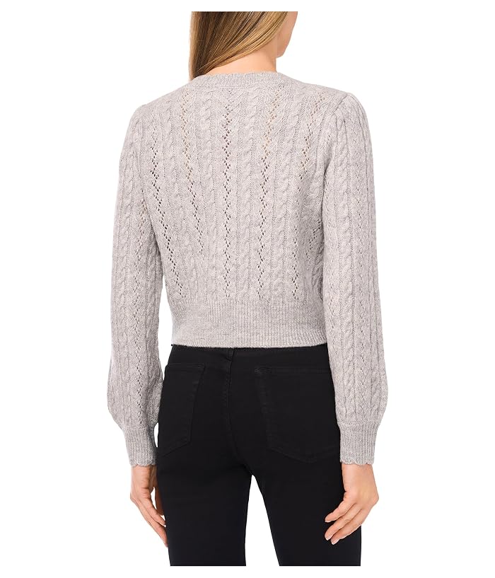 CeCe Heart Button Pointelle Cardigan - Image 2