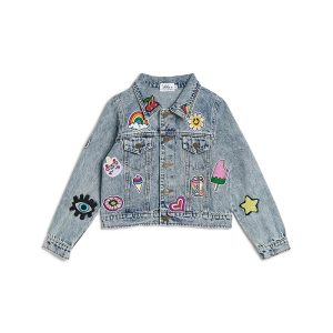 Lola and The Boys All About The Patch Crop Denim Jacket (Big Kid)
