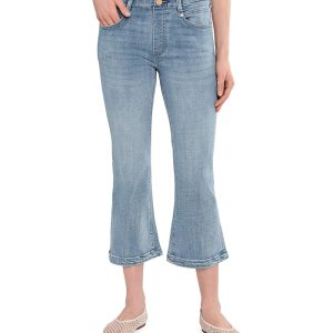 Liverpool Los Angeles Petite Mid-Rise Gia Glider Pull-On Crop Flare with Tulip Back Slit