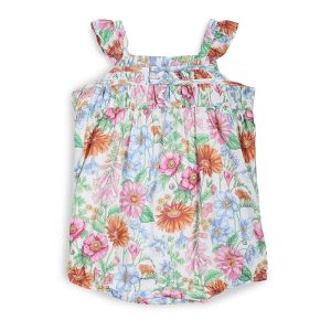 Janie and Jack Floral Bow Bubble (Infant)