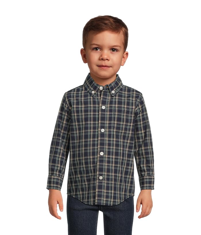 Janie and Jack Plaid Poplin Button Down Shirt (Infant)