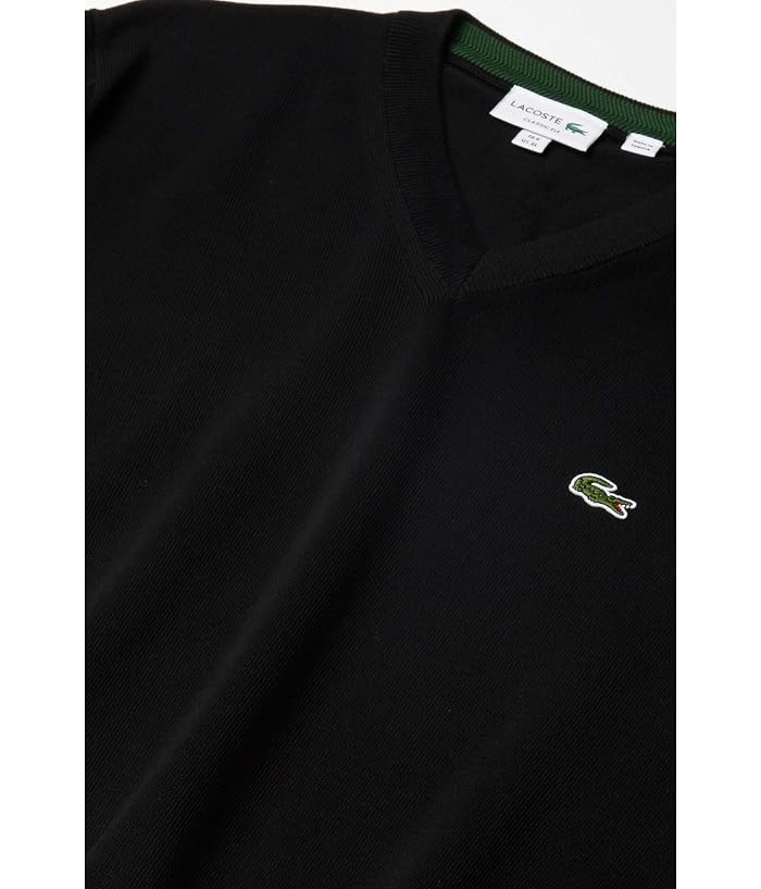 Lacoste Long Sleeve Solid V-Neck Sweater - Image 3