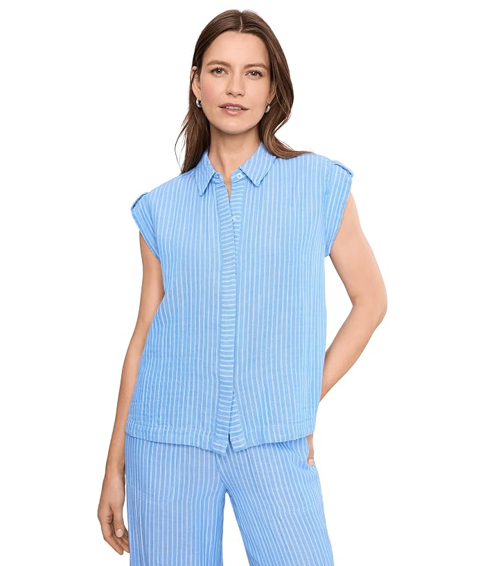 NIC+ZOE Striped Gauze Resort Shirt