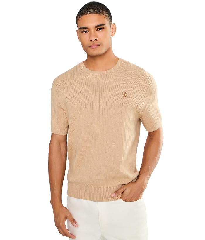 Polo Ralph Lauren Rib Knit Cotton Short Sleeve Sweater
