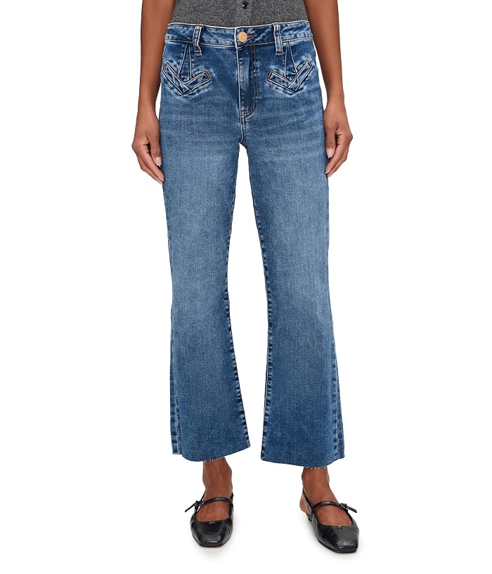 KUT from the Kloth Kelsey High-Rise Ankle Flare Fake Welt Frt Pockets in Excitement